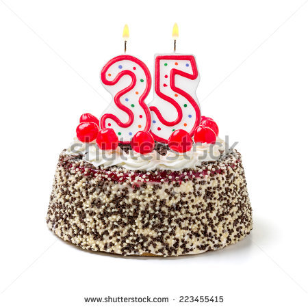 35 Birthday Cake with Candles 35 Birthday Cake with Candles