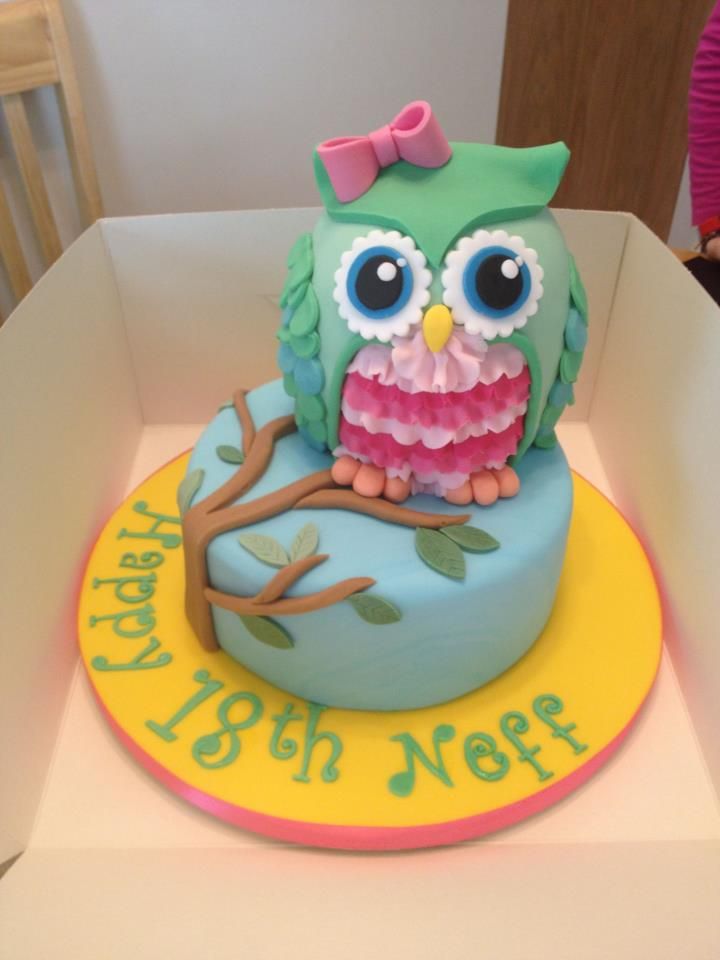 Cute Owl Birthday Cake Idea Cute Owl Birthday Cake Idea