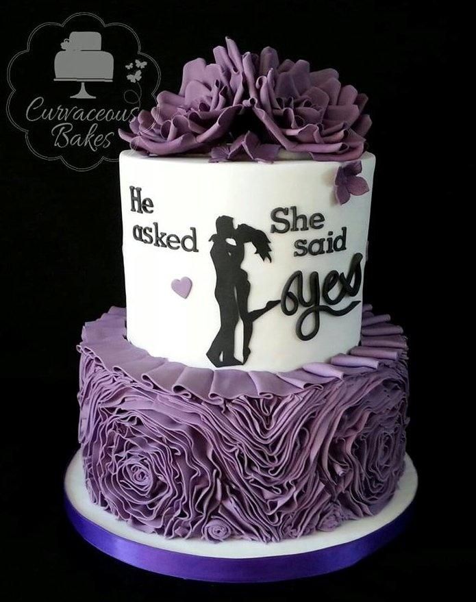 Silhouette Engagement Cake Ruffle