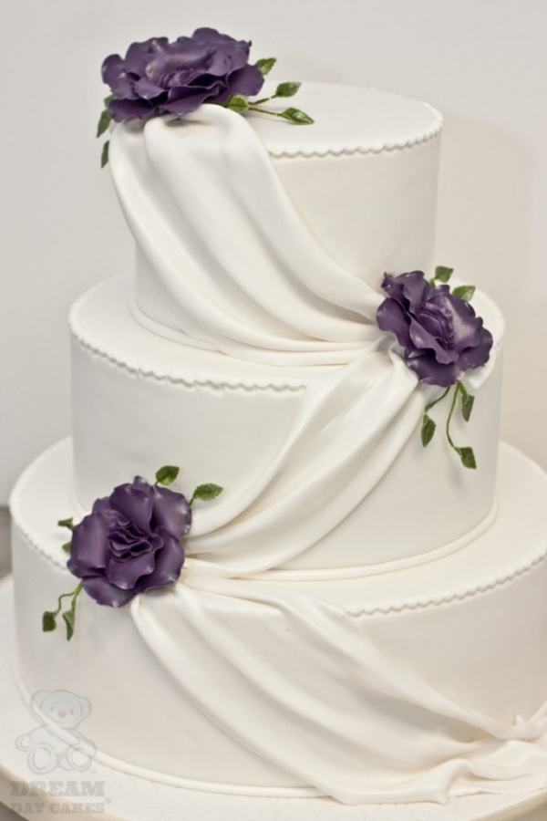Simple Elegant Purple Wedding Cake