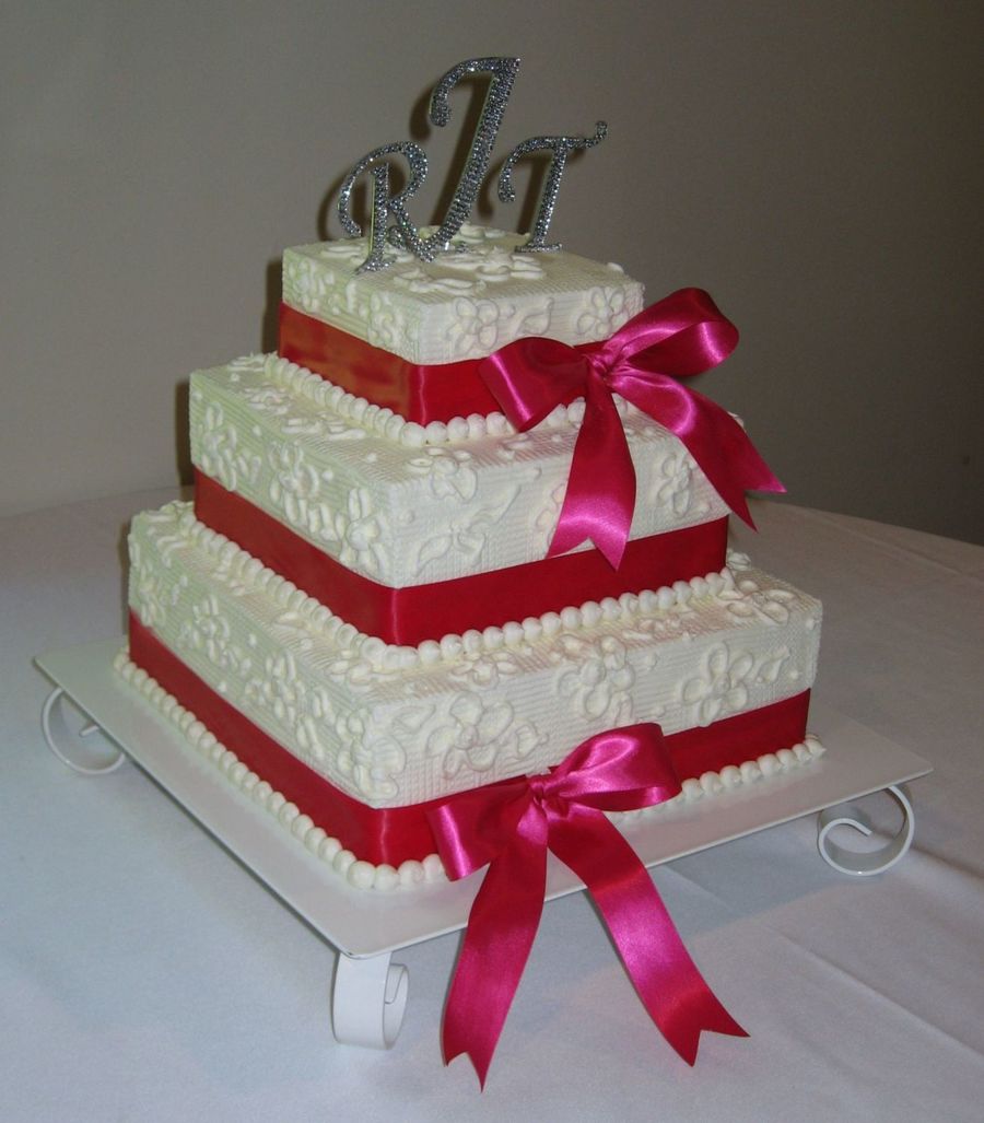 Two-Tiered Cake with Ribbon Two-Tiered Cake with Ribbon