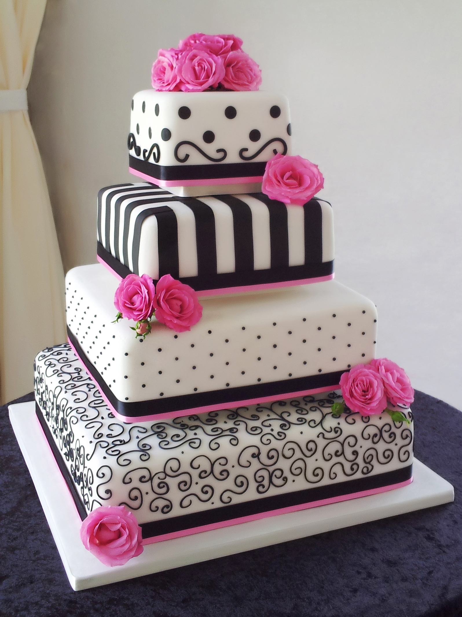 6 Black And Fuschia Wedding Cupcakes Photo Hot Pink Black And Fuschia Wedding Cake