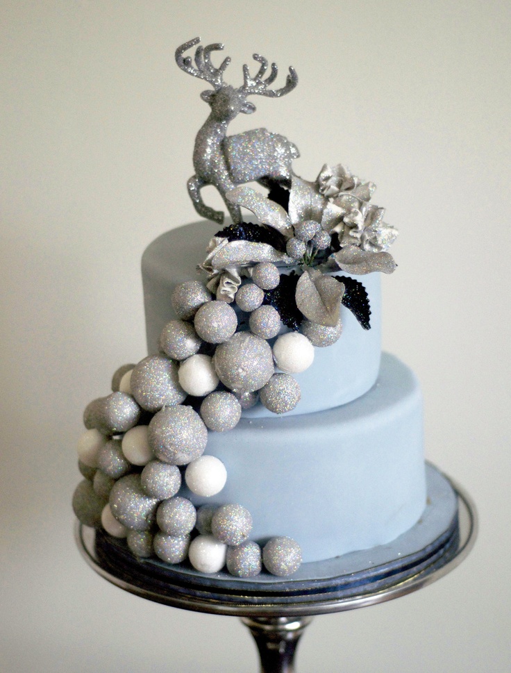 7 Photos of Blue And Silver Christmas Cakes 7 Photos of Blue And Silver Christmas Cakes
