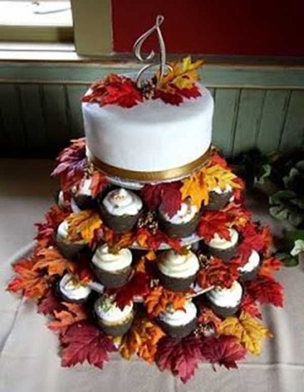 Fall Wedding Cake and Cupcake Idea Fall Wedding Cake and Cupcake Idea