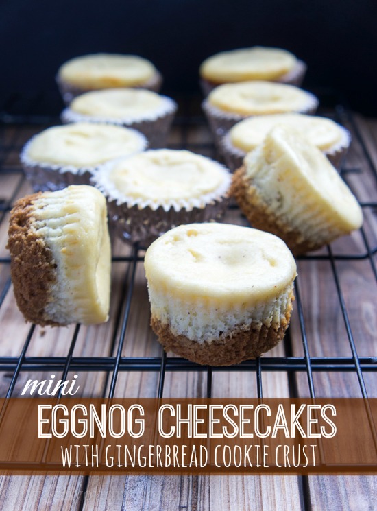 Gingerbread Eggnog Cheesecakes with Cookie Crust Gingerbread Eggnog Cheesecakes with Cookie Crust