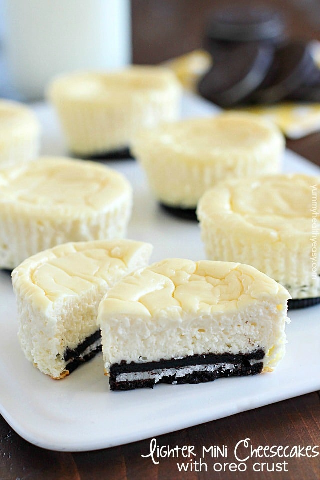 Lighter Mini Cheesecakes with Oreo Crust Lighter Mini Cheesecakes with Oreo Crust