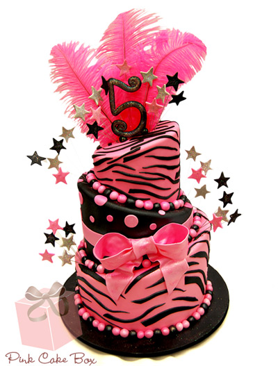 Pink Zebra Print Girls Birthday Cakes