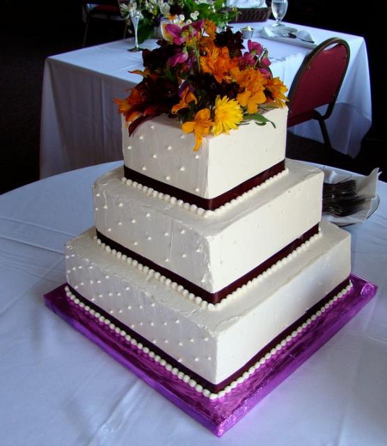 8 Photos of Square Cakes With Flowers