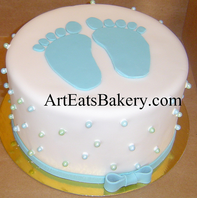11 unique edible baby shower cakes photo white and blue baby