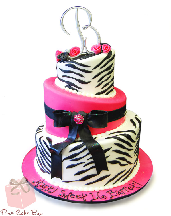 Zebra Print Sweet 16 Cake Zebra Print Sweet 16 Cake