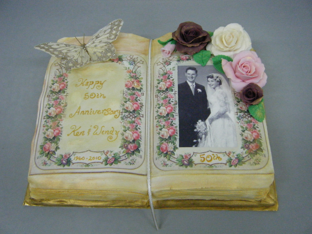 50th Wedding Anniversary Book Cake 50th Wedding Anniversary Book Cake
