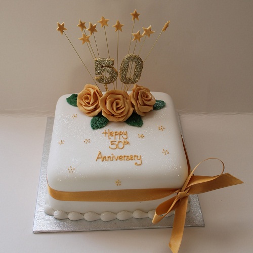 10 Photos of 50th Anniversary Square Cakes 10 Photos of 50th Anniversary Square Cakes