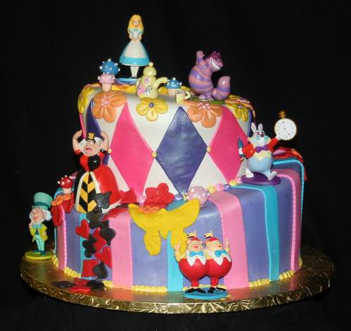 Alice and Wonderland Birthday Cake