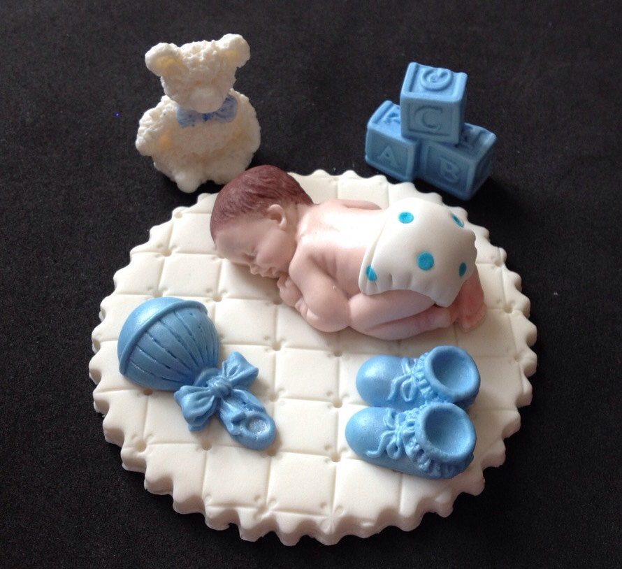 Boy Baby Shower Fondant Cake Toppers Boy Baby Shower Fondant Cake Toppers