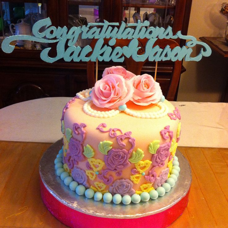 Bridal Shower Fondant Cake Bridal Shower Fondant Cake