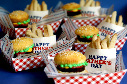 Burger & Fries Cookie Cupcakes