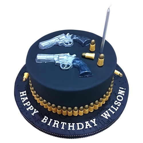 Gun Birthday Cake