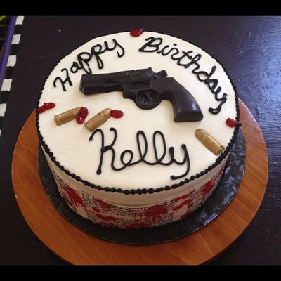 Happy Birthday Cake with Guns