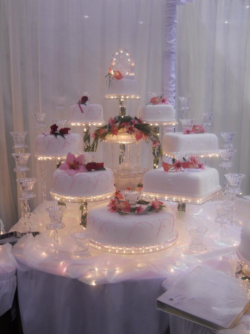 Lighted Wedding Cake Display Stand
