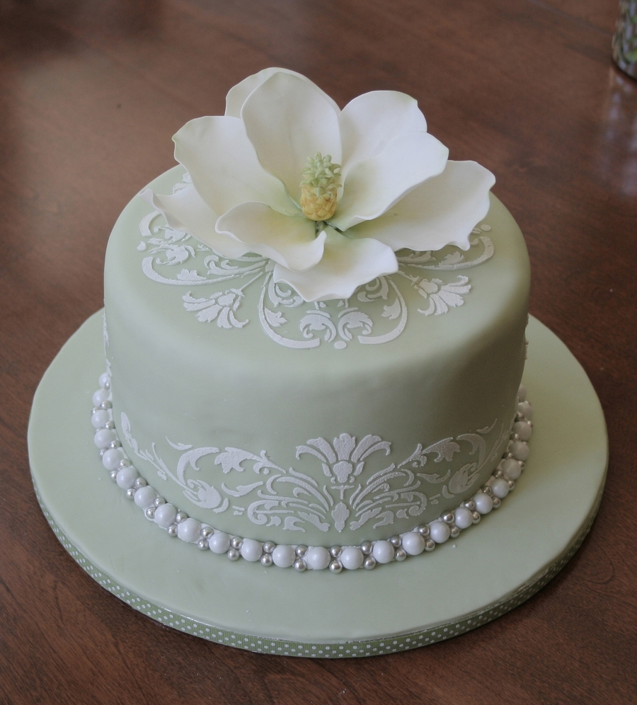Magnolia Bridal Shower Cake Magnolia Bridal Shower Cake