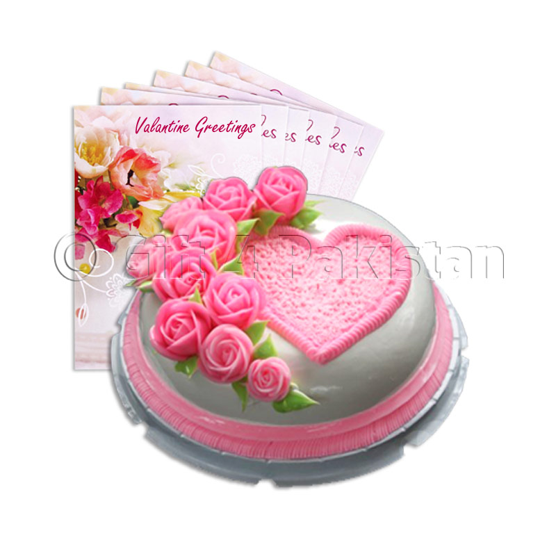 Pink Heart Cake