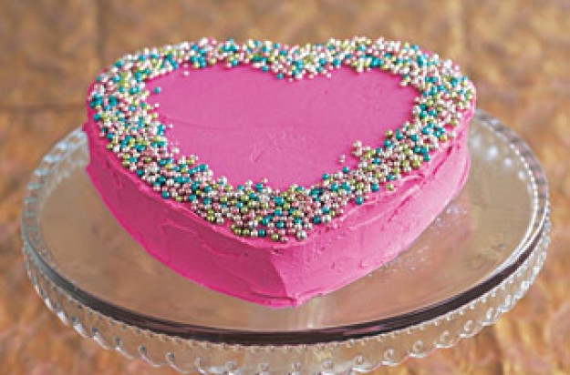 Pink Valentine Heart Cake