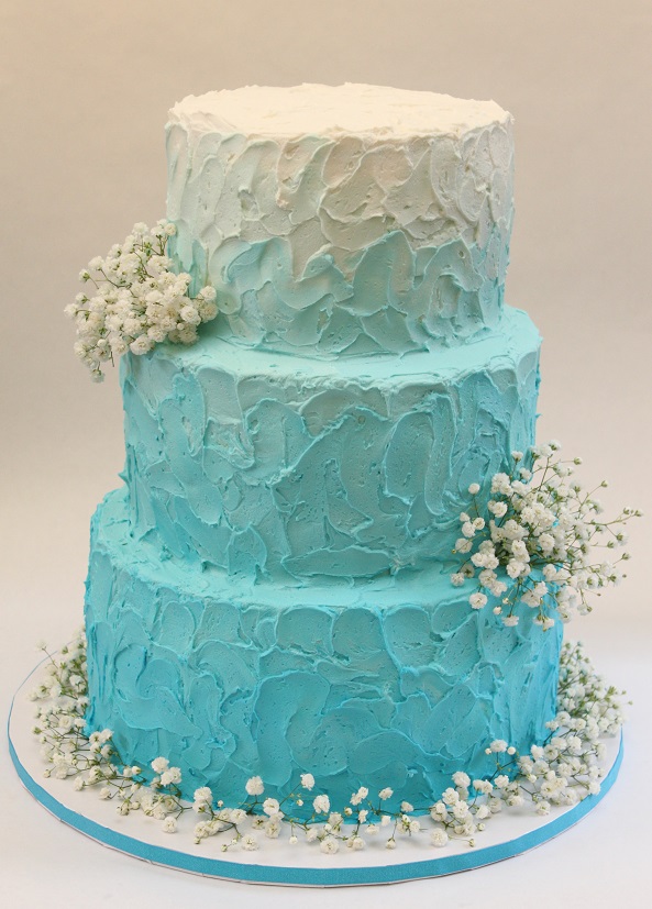 Teal and Purple Buttercream Wedding Cake Teal and Purple Buttercream Wedding Cake