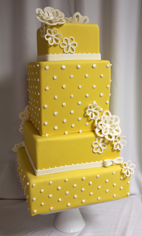 Yellow and White Wedding Cake Yellow and White Wedding Cake