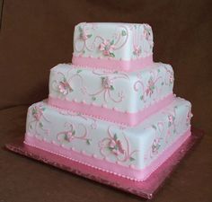 3 Tier Square Birthday Cakes 3 Tier Square Birthday Cakes