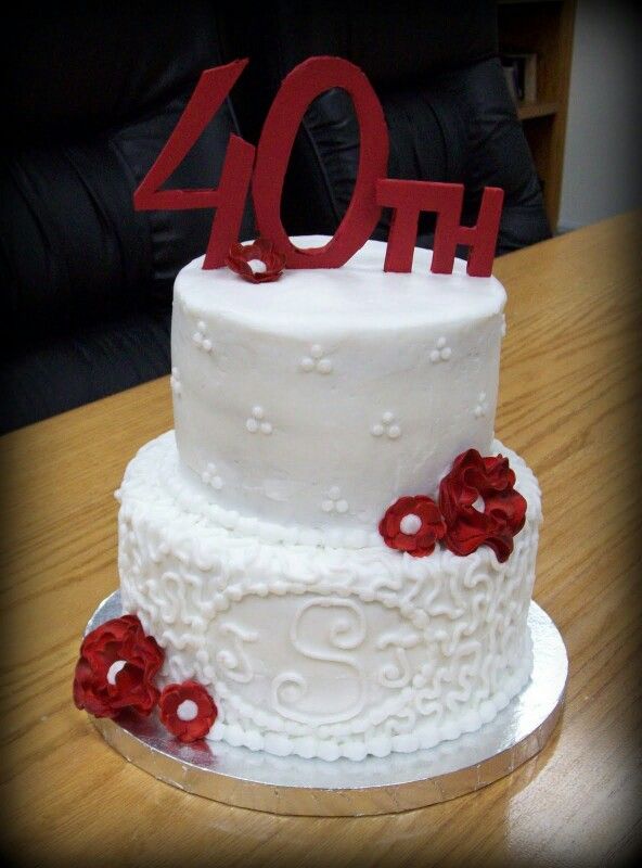 8 Photos of 40th Anniversary Cakes With Roses 8 Photos of 40th Anniversary Cakes With Roses