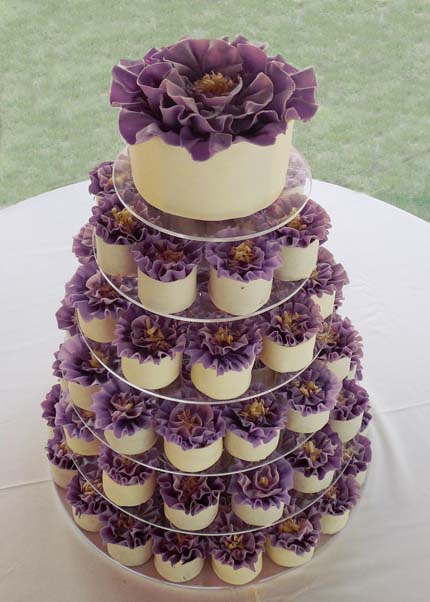 Cupcake Wedding Cake Flower Purple Cupcake Wedding Cake Flower Purple