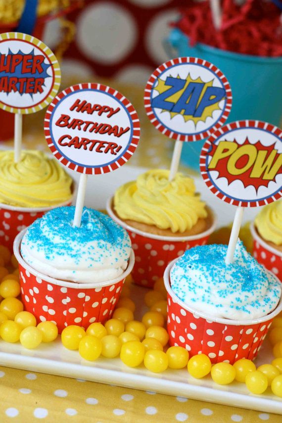 DIY Superhero Cupcake Toppers