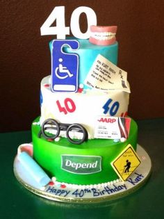 Funny 40th Birthday Cakes