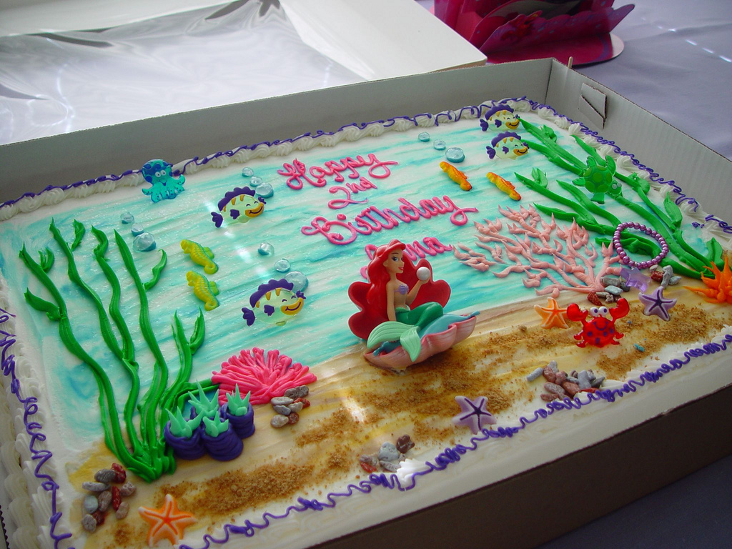 Little Mermaid Birthday Sheet Cakes.