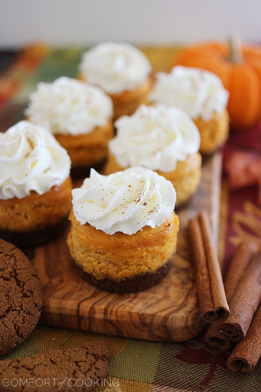 Mini Pumpkin Cheesecakes with Gingersnap Crusts Mini Pumpkin Cheesecakes with Gingersnap Crusts