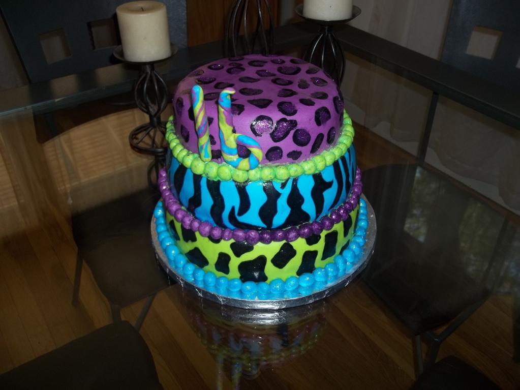 Neon Animal Print Cake