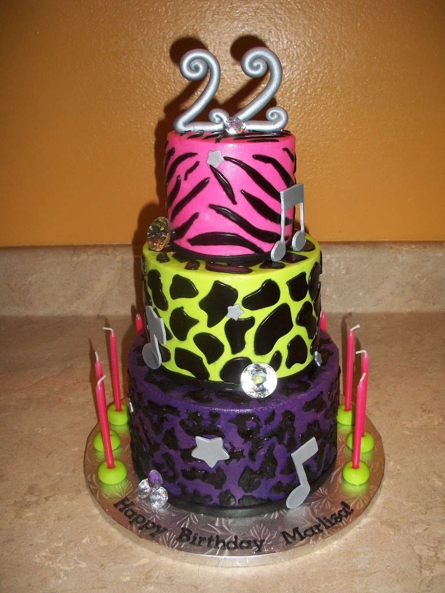 Neon Animal Print Cake