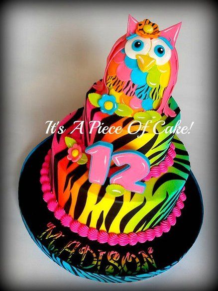 10 Photos of Neon Giraffe Print Cakes For Girls