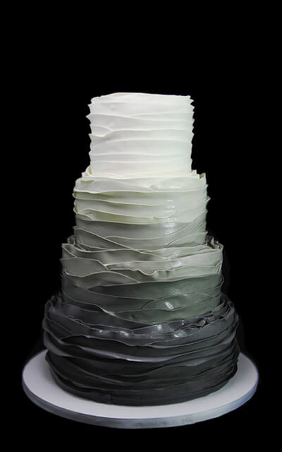 Ombre Fondant Ruffle Wedding Cake Ombre Fondant Ruffle Wedding Cake