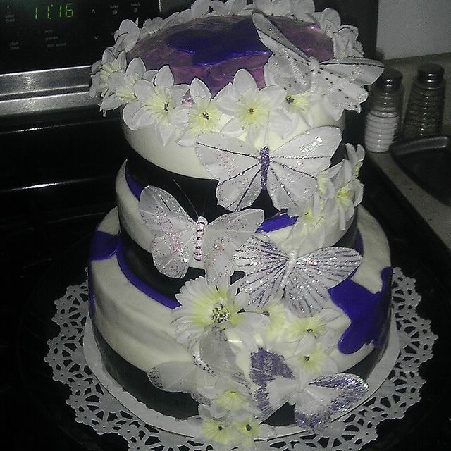 Purple Butterfly Bridal Shower Cake Purple Butterfly Bridal Shower Cake
