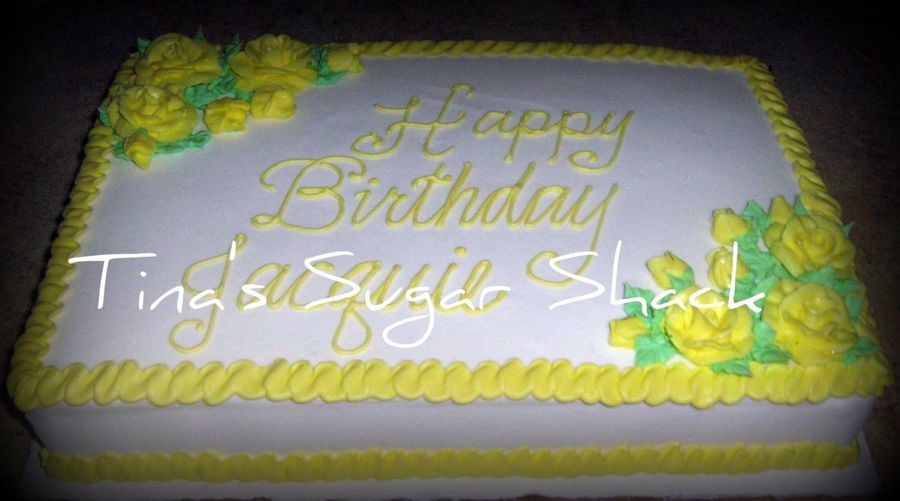 Sheet Cake with Yellow Roses Sheet Cake with Yellow Roses