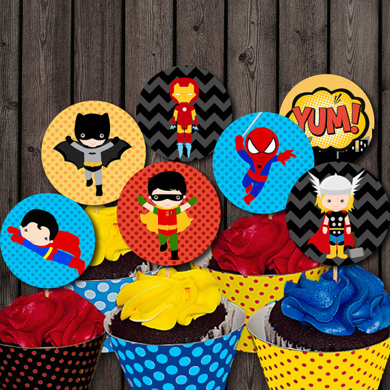 Super Hero Cupcake Toppers