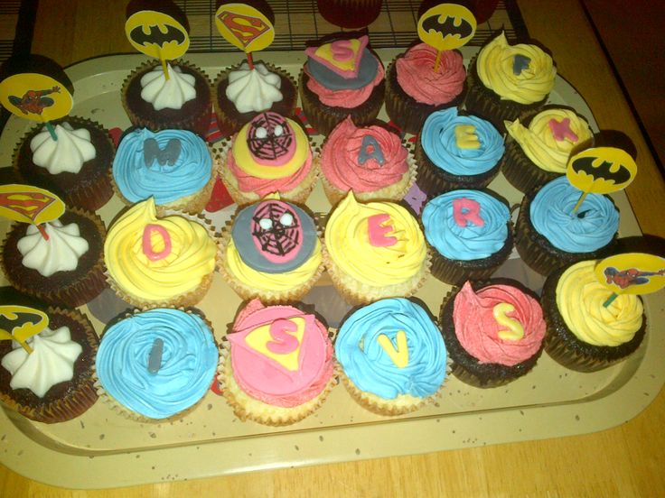 Superhero Cake and Cupcakes