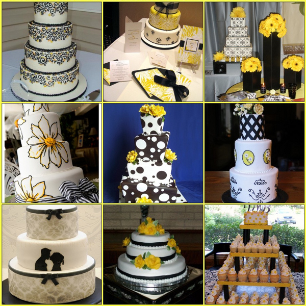 11 Yellow Black And White Wedding Cakes Photo Yellow Black And