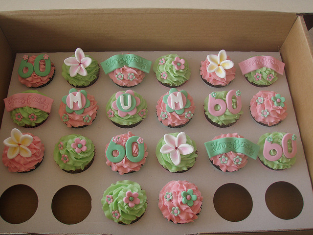 60th Birthday Cupcakes