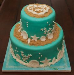 Beach Themed Wedding Shower Cake Beach Themed Wedding Shower Cake