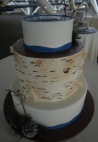 Birch Tree Bark Wedding Cake Birch Tree Bark Wedding Cake
