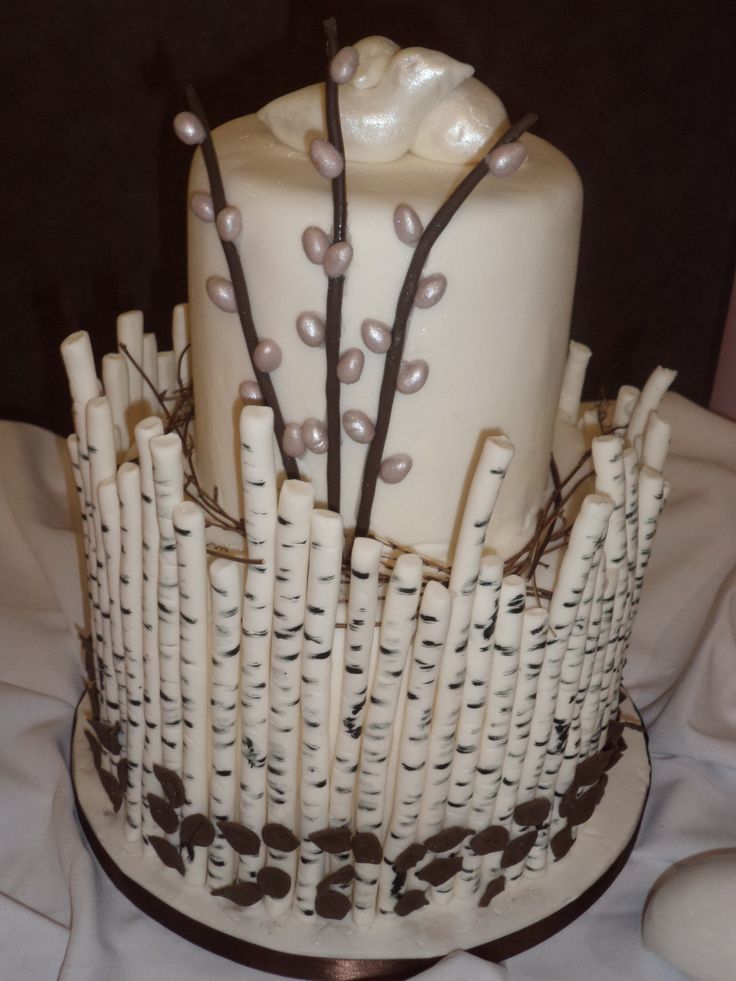 Birch Tree Fondant Cake Birch Tree Fondant Cake