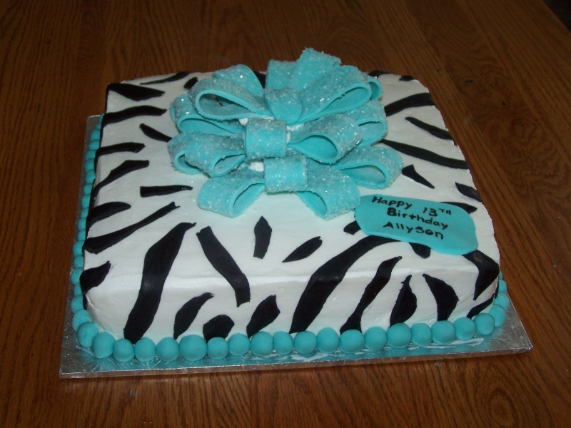 Blue Zebra Birthday Cake