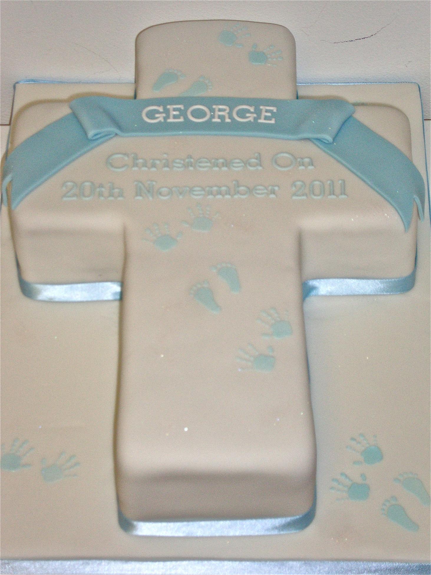 Boy Baptism Cross Cake Boy Baptism Cross Cake